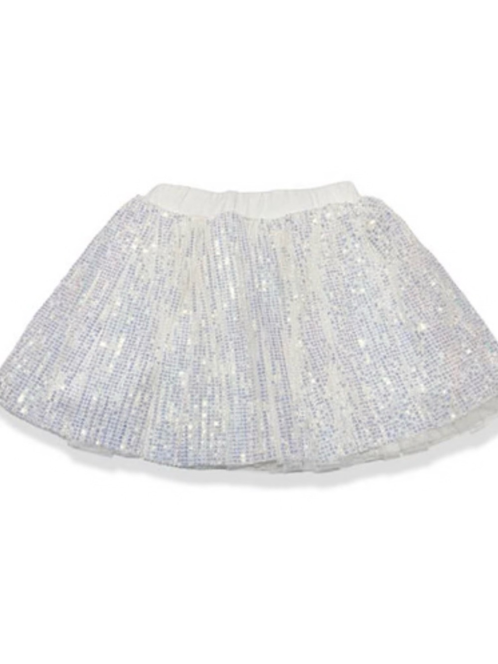 White Sequin Tulle Skirt.